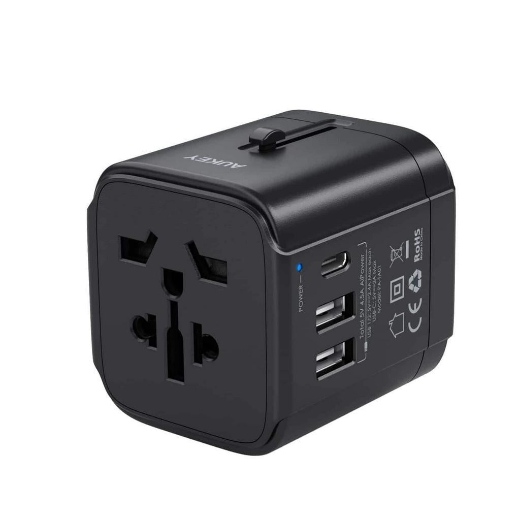 AUKEY Universal Travel Adapter 30W 65W and 100W with USB-C and USB-A ports