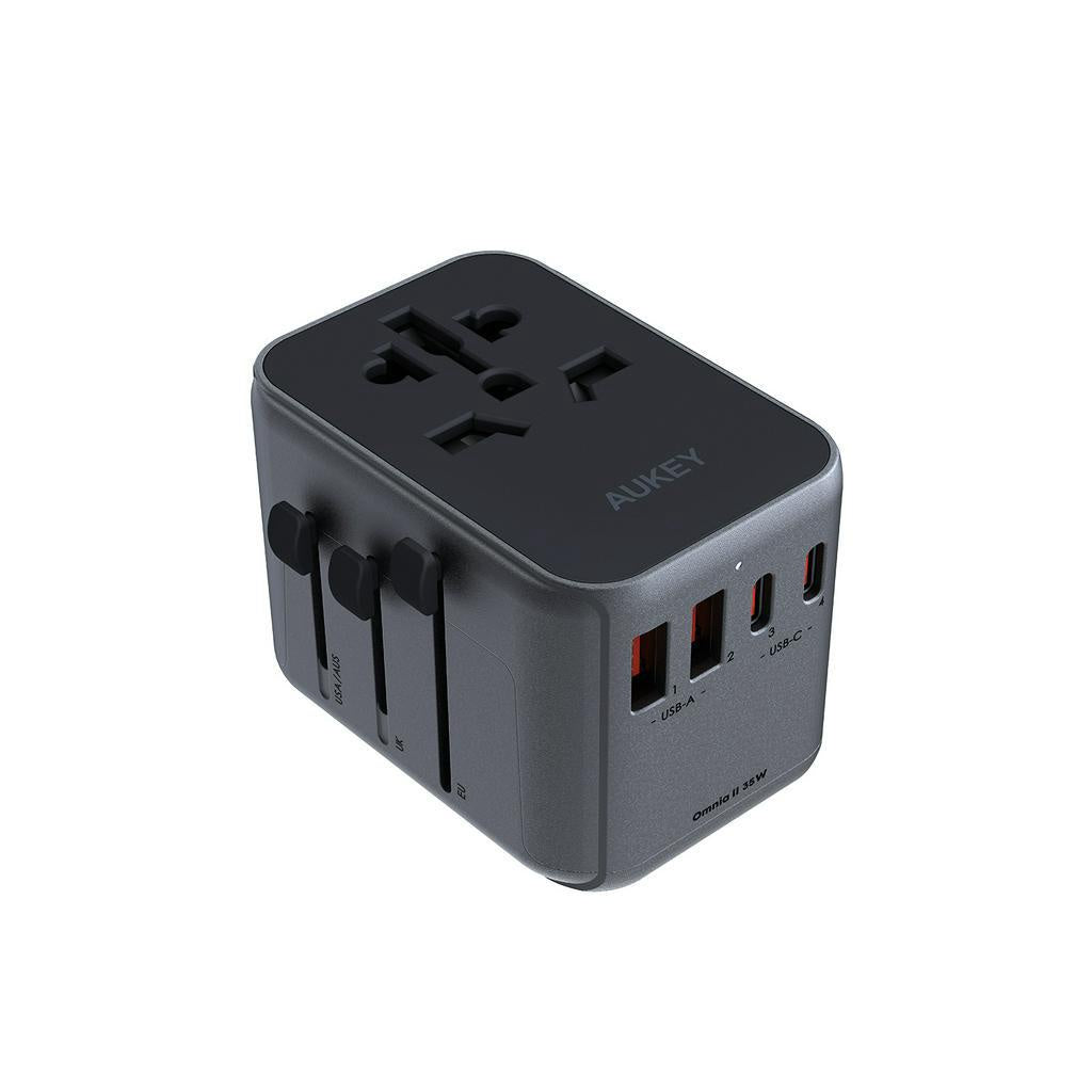 AUKEY Universal Travel Adapter 30W 65W and 100W with USB-C and USB-A ports