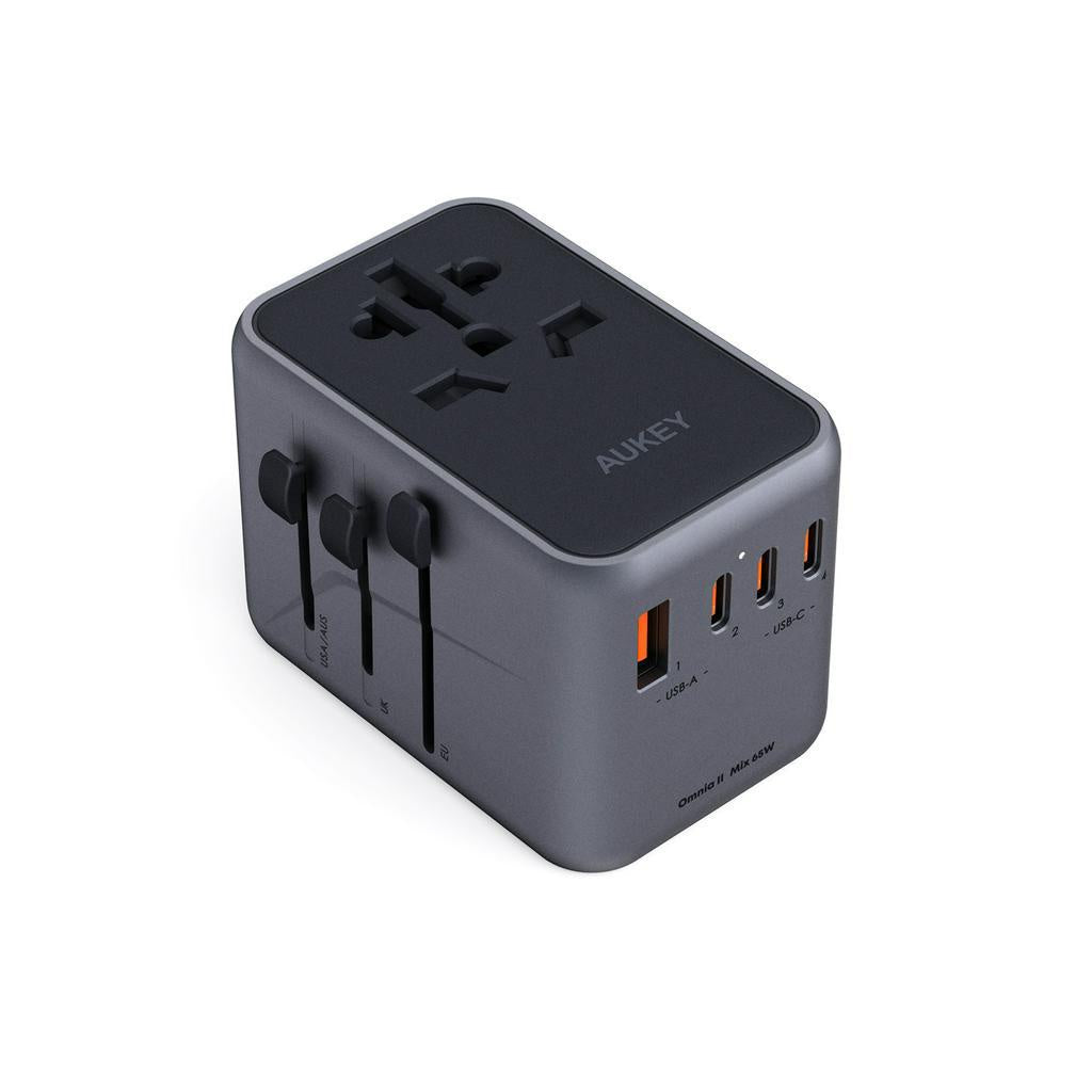 AUKEY Universal Travel Adapter 30W 65W and 100W with USB-C and USB-A ports