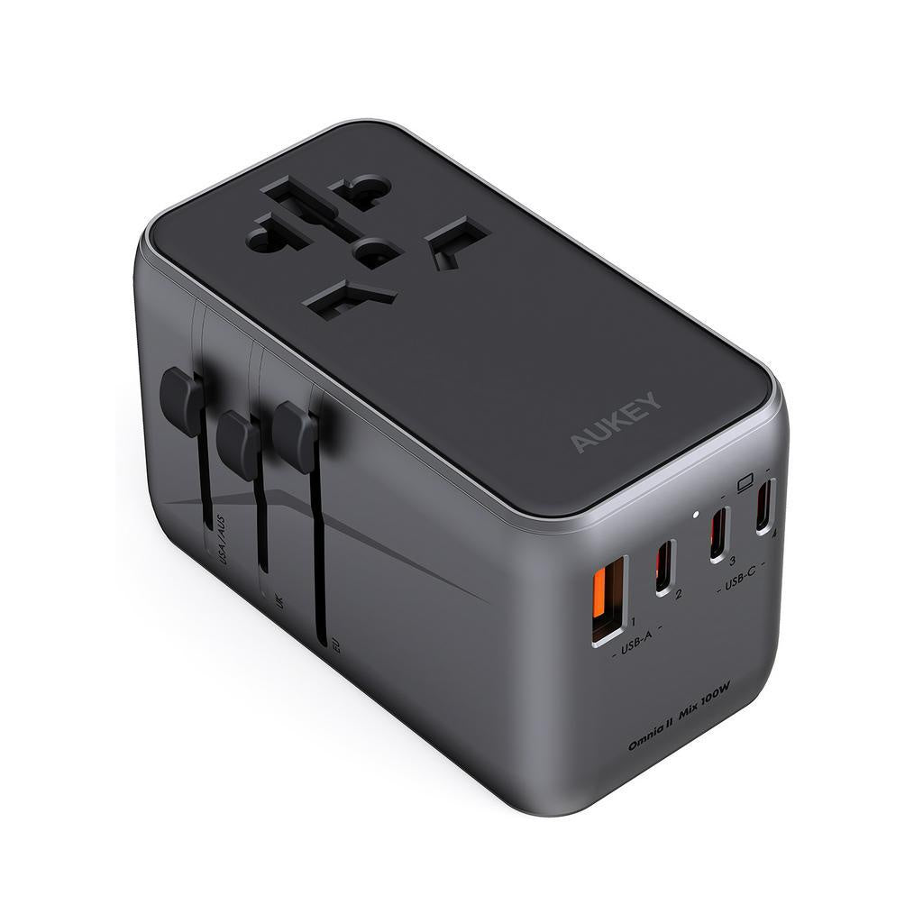 AUKEY Universal Travel Adapter 30W 65W and 100W with USB-C and USB-A ports